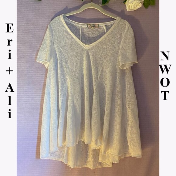 Failyb3 Shirts:$25NEW WITHOUT TAGS ELI + ALI LIGHT SLIGHT WHITE BLOUSE SIZE XS - Picture 1 of 6